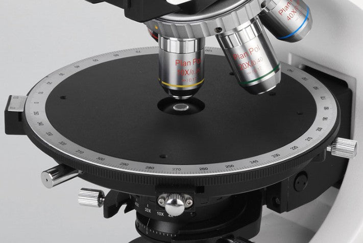 Centring condenser, stage & objectives for POL scopes
