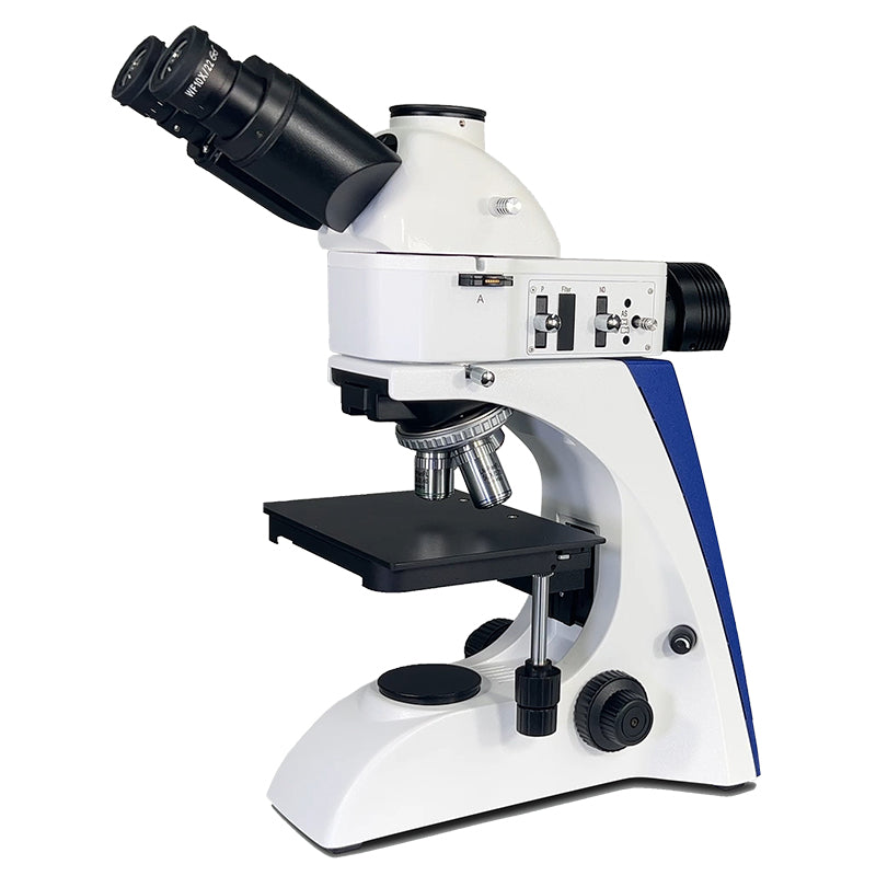 AUC-MET-02 Series Trinocular Metallurgical Microscope LWD Semi-Apochromatic BF Lenses, 5w LED illumination (Laboratory / Education / Met Lab Grade)