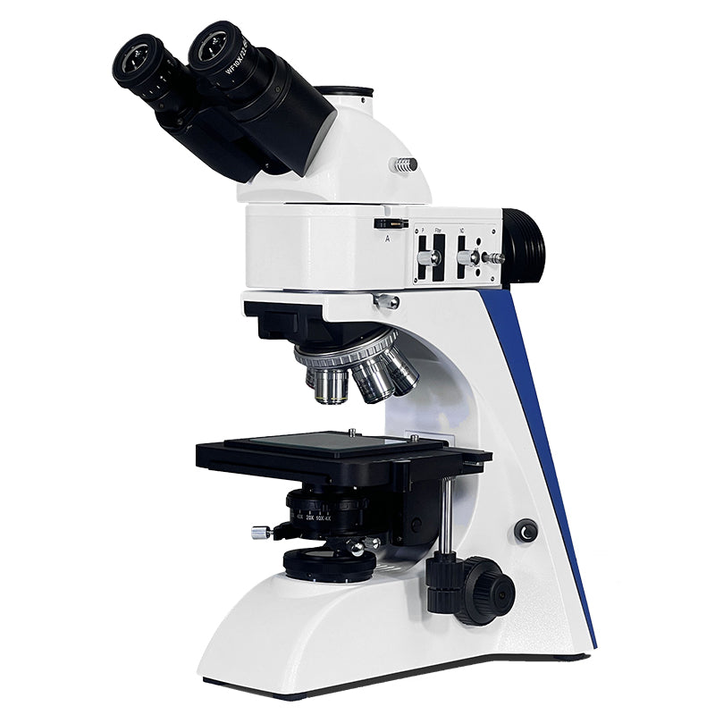 AUC-MET-02 Series Trinocular Metallurgical Microscope LWD Semi-Apochromatic BF Lenses, 5w LED illumination (Laboratory / Education / Met Lab Grade)