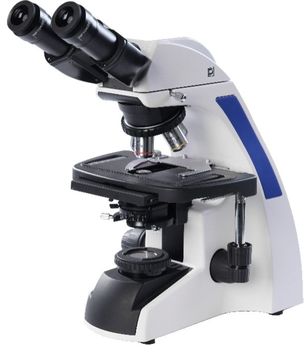 AUC-237 Upright Infinity Plan Biological Microscope with Large 216 x 150mm double-layer mechanical stage; 75 × 55mm movement