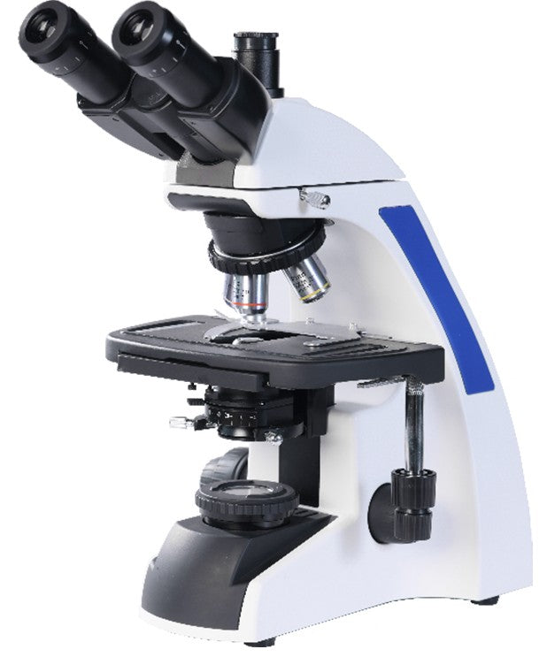 AUC-237 Upright Infinity Plan Biological Microscope with Large 216 x 150mm double-layer mechanical stage; 75 × 55mm movement