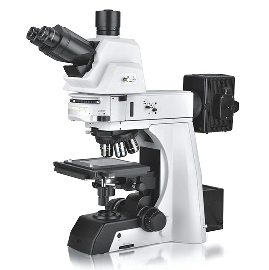 AUC-MET 24 Series Tilting Trinocular Metallurgical Microscope Halogen Brightfield / Darkfield LWD Plan Semi Apo & LWD Plan Apo (Research Grade)