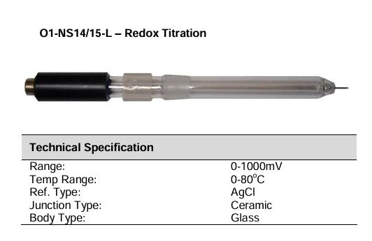 O1-NS14/15-S7 Redox Titrator Electrode