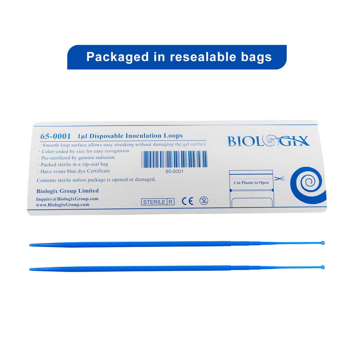 Biologix® Inoculating Loops-1μL, 25 Pieces/Pack, 1,000 Pieces/Case