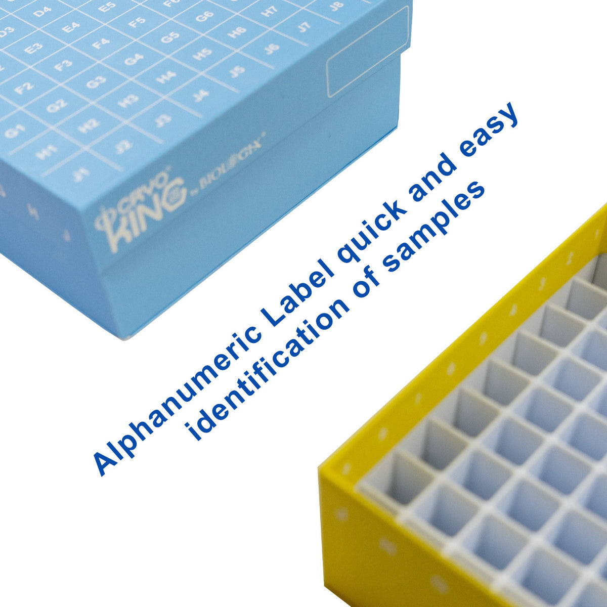 CryoKING® ID-Color™ 2in Cardboard Freezer Boxes (100-well), 5/Pack, 20/Case