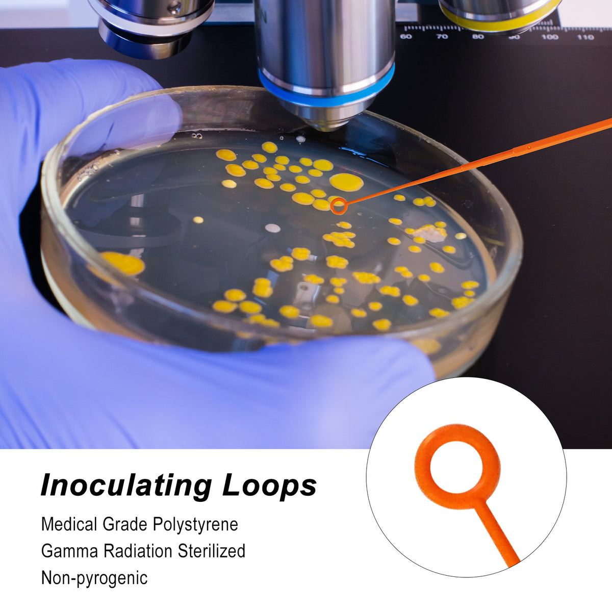 Biologix® Inoculating Loops-10μL, Orange, 25/Bag, 1,000 Pieces/Case