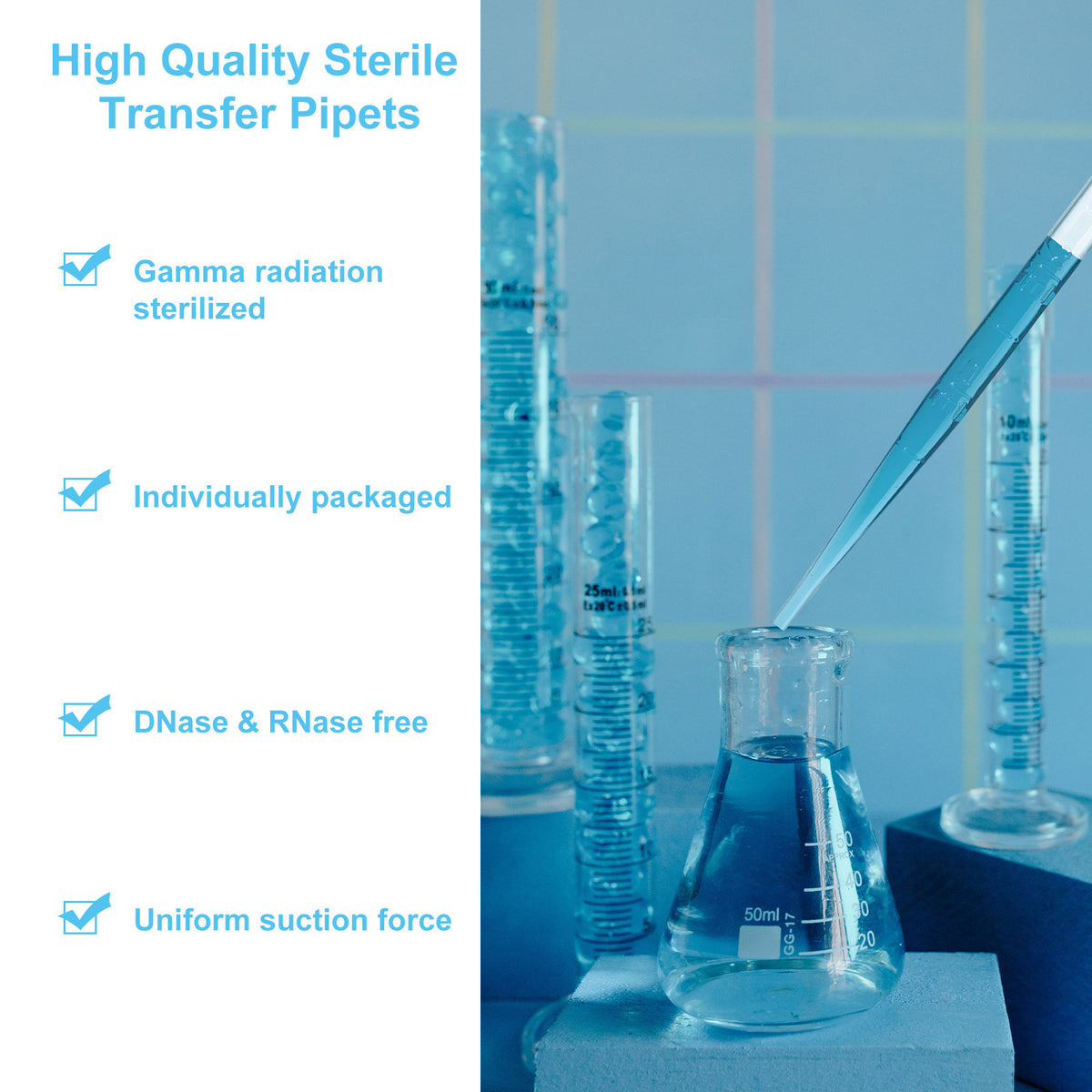 Biologix Transfer Pipets- 3mL (162mm), 500/Pack, 4 Packs/Case