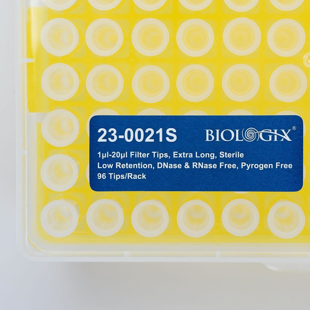 Biologix® Filter Tips -20μl, Length 51mm, 96 Pieces/Rack, 50 Racks/Case