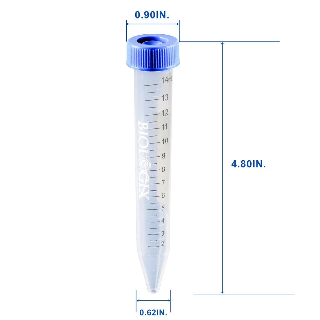 Biologix® Centrifuge Tubes-15mL, Flat Top, Bulk Pack, 500 Sets/Case