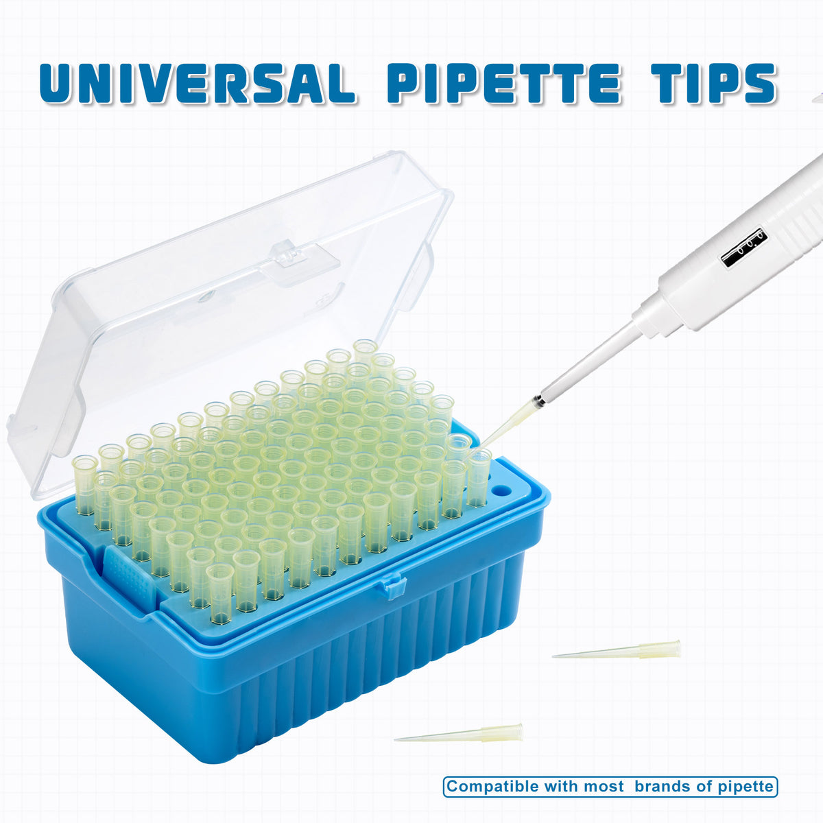 Biologix® Universal Pipet Tips-200μL, Sterile, 96 Pieces/Rack, 10 Racks/Pack, 10 Packs/Case