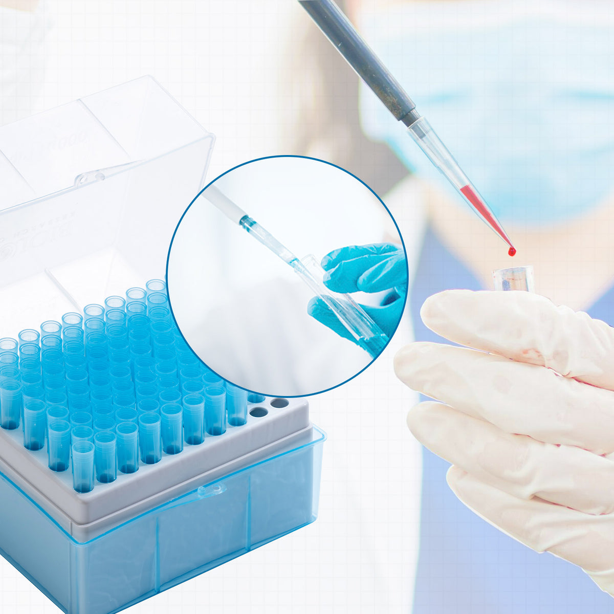 Biologix® Universal Pipet Tips-1000μL, Blue, 100 Pieces/Rack, 6 Racks/Pack, 10 Packs/Case