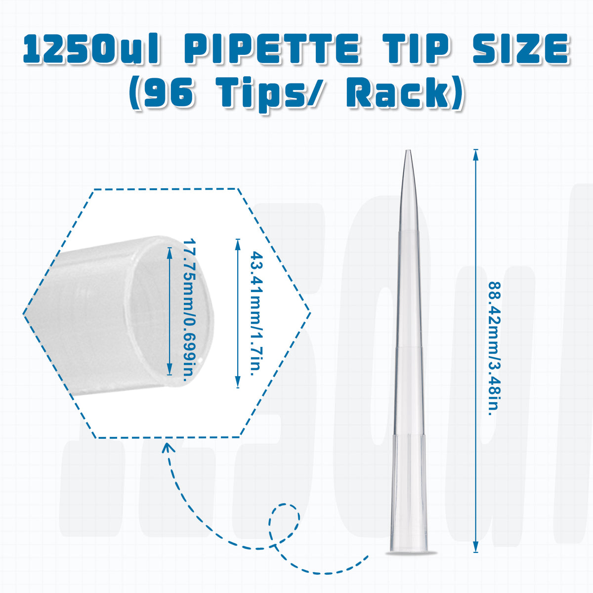 Biologix® Universal Pipet Tips, 1000µL Extended, Natural, 1,000 /Bag/Pack, 10 Packs/Case