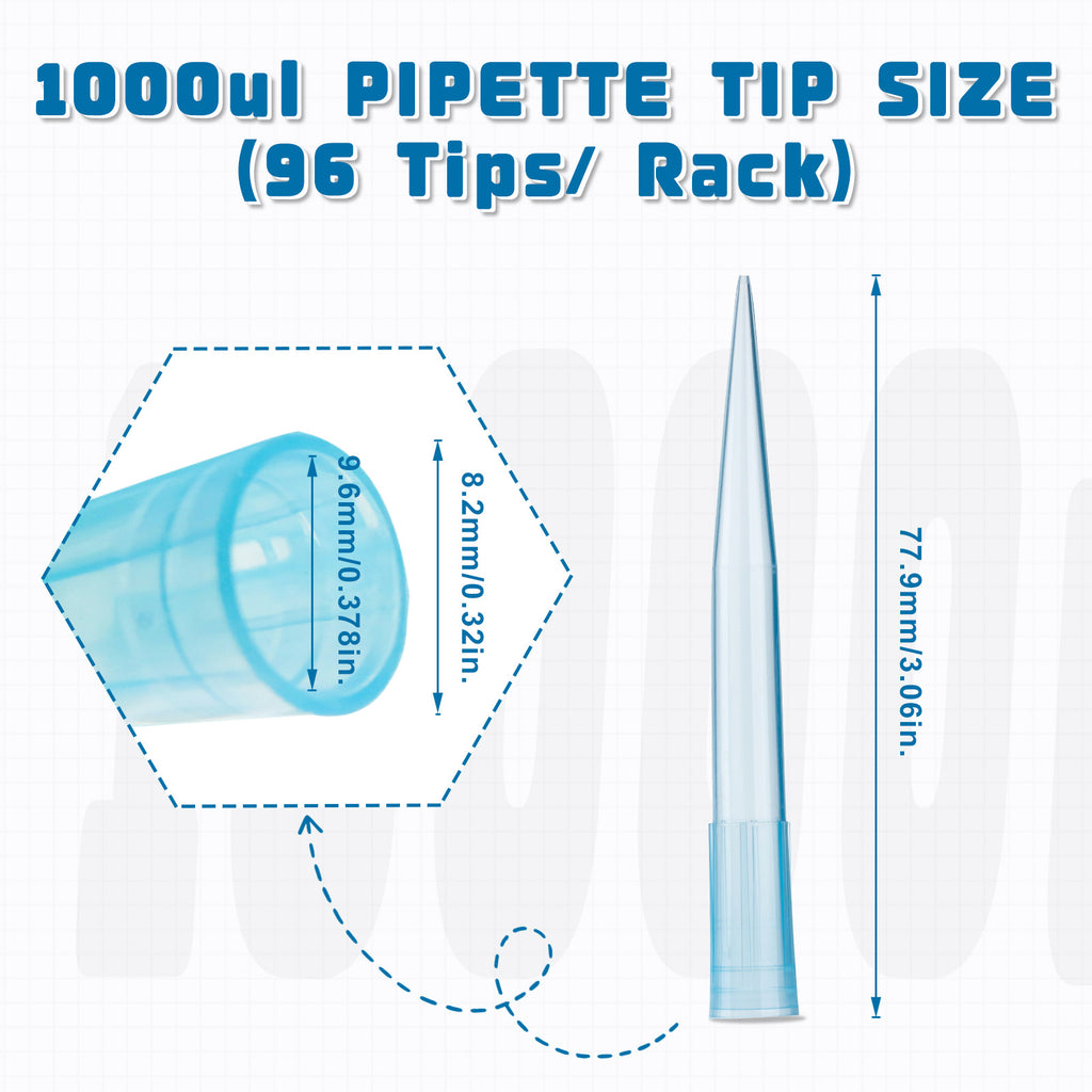 Biologix® Universal Pipet Tips-1000μL, Blue, 100 Pieces/Rack, 6 Racks/Pack, 10 Packs/Case