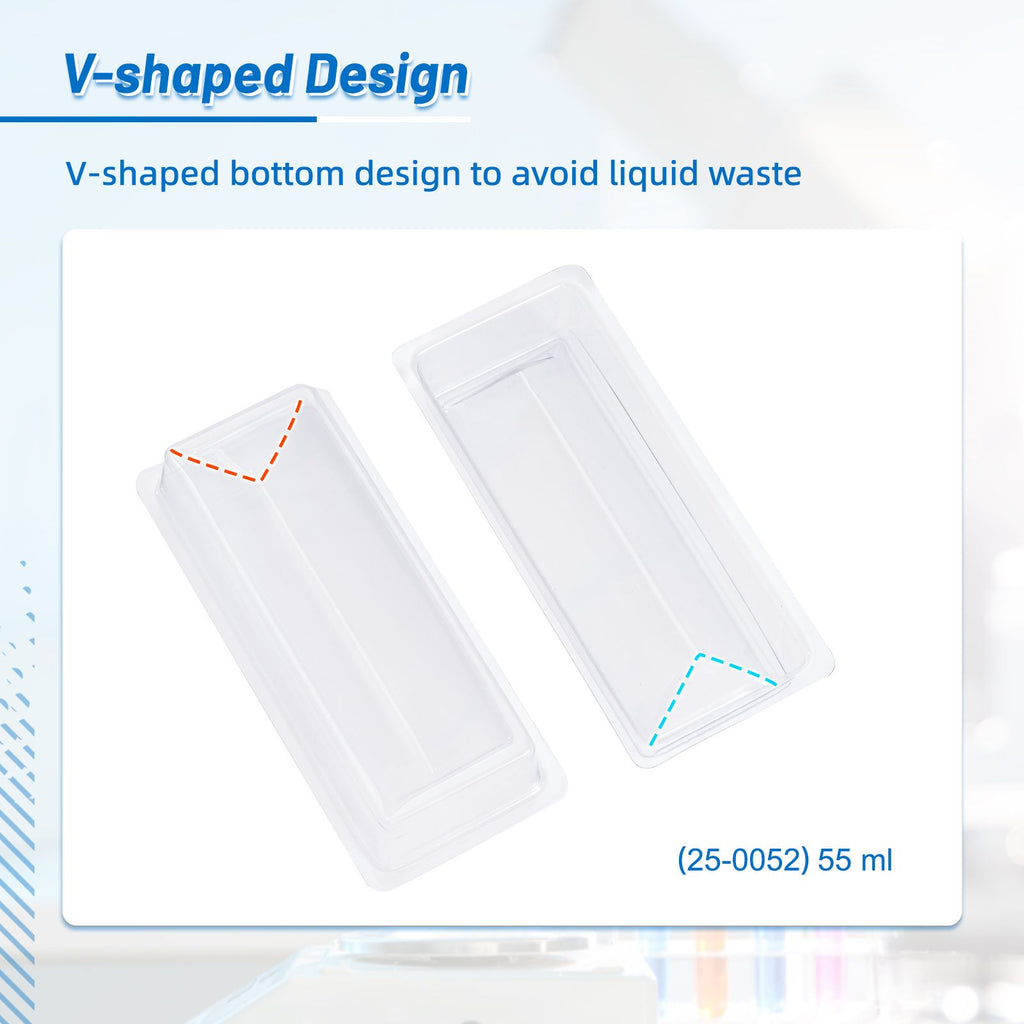 Biologix® Solution Basins-55mL, PVC, Clear, 100/Bag, 8 Bags/Case