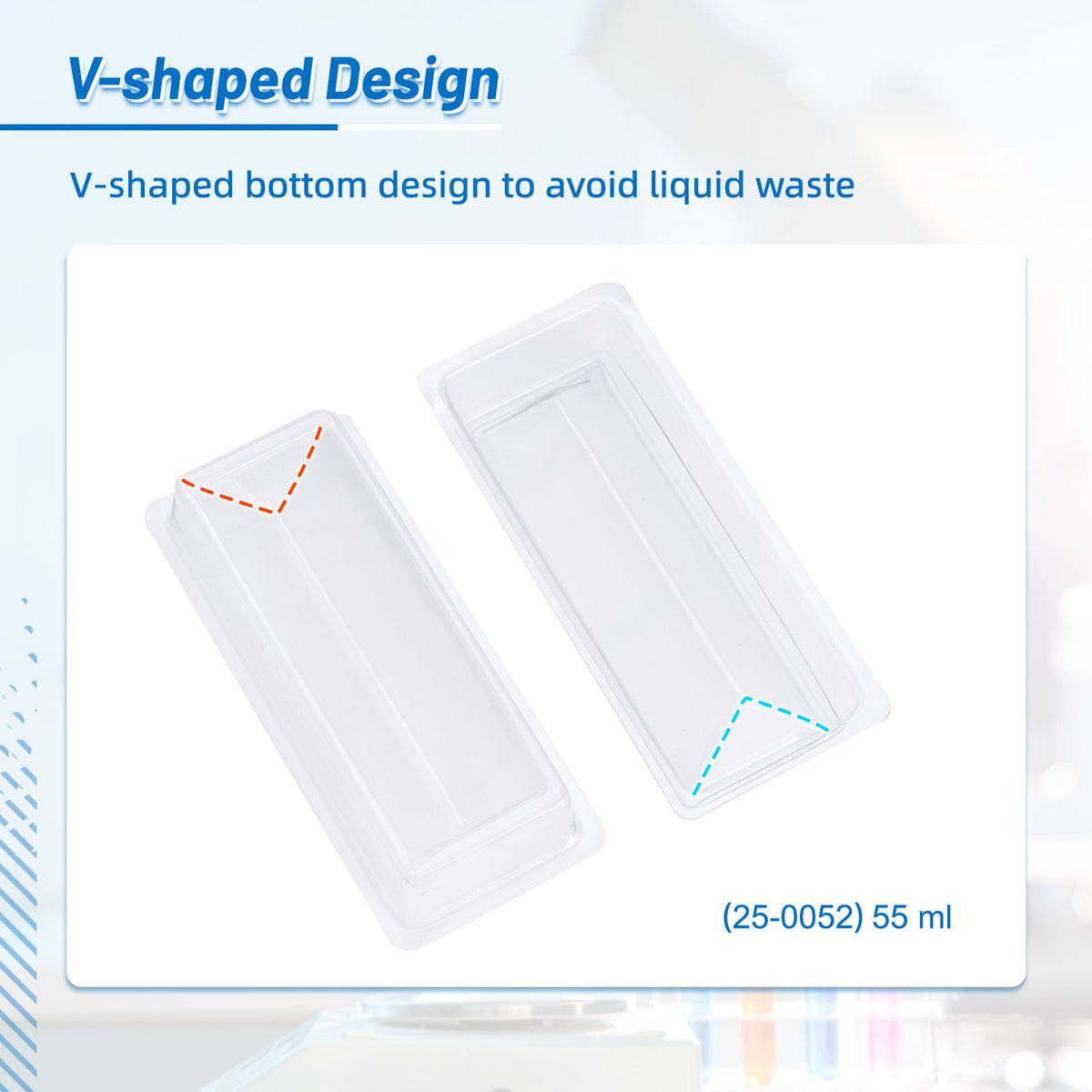 Biologix® Solution Basins-55mL, PVC, Clear, 100/Bag, 8 Bags/Case