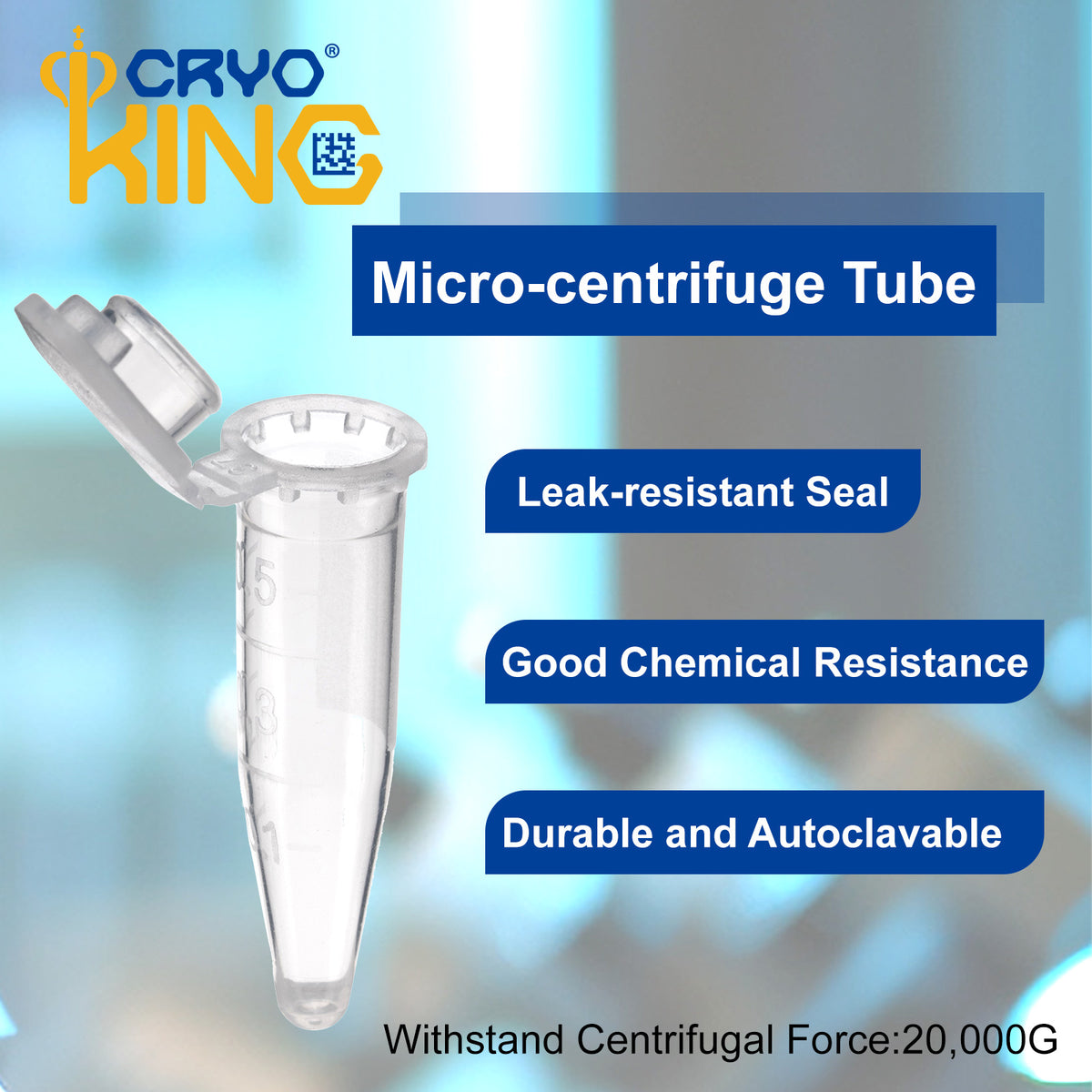 Biologix® Microcentrifuge Tubes-0.5mL/1.5mL/2mL, 500 Pieces/Pack, 10 Packs/Case