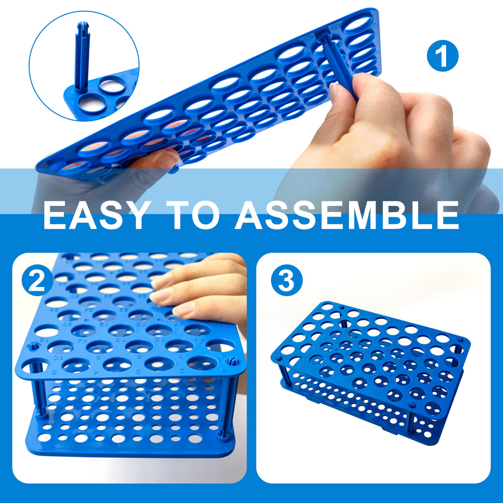 Biologix® Centrifuge Tube Racks, Blue, 25/50-Well, 1 Piece/Bag, 20 Bags/Case
