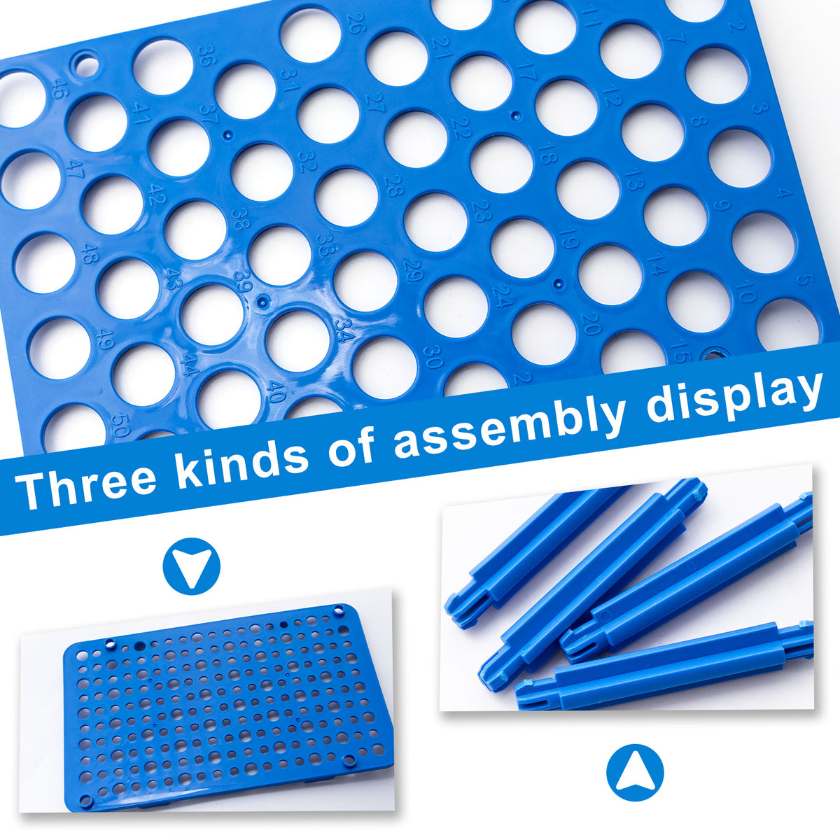 Biologix® Centrifuge Tube Racks, Blue, 25/50-Well, 1 Piece/Bag, 20 Bags/Case