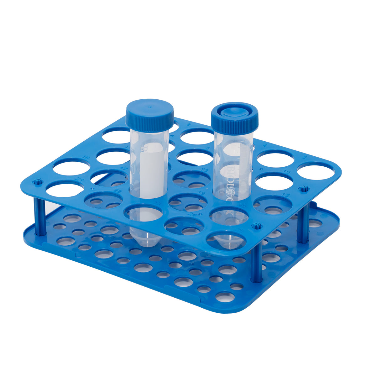 Biologix® Centrifuge Tube Racks, Blue, 25/50-Well, 1 Piece/Bag, 20 Bags/Case