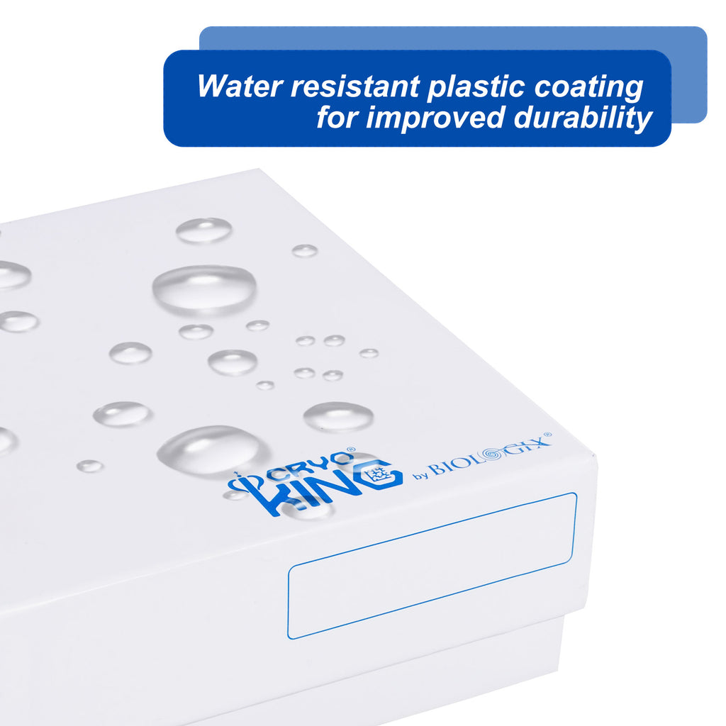 Biologix® Premium Cardboard Cryogenic Boxes, 2 Inch, Glossy Coating, 5 Pieces/Pack, 20 Packs/Case
