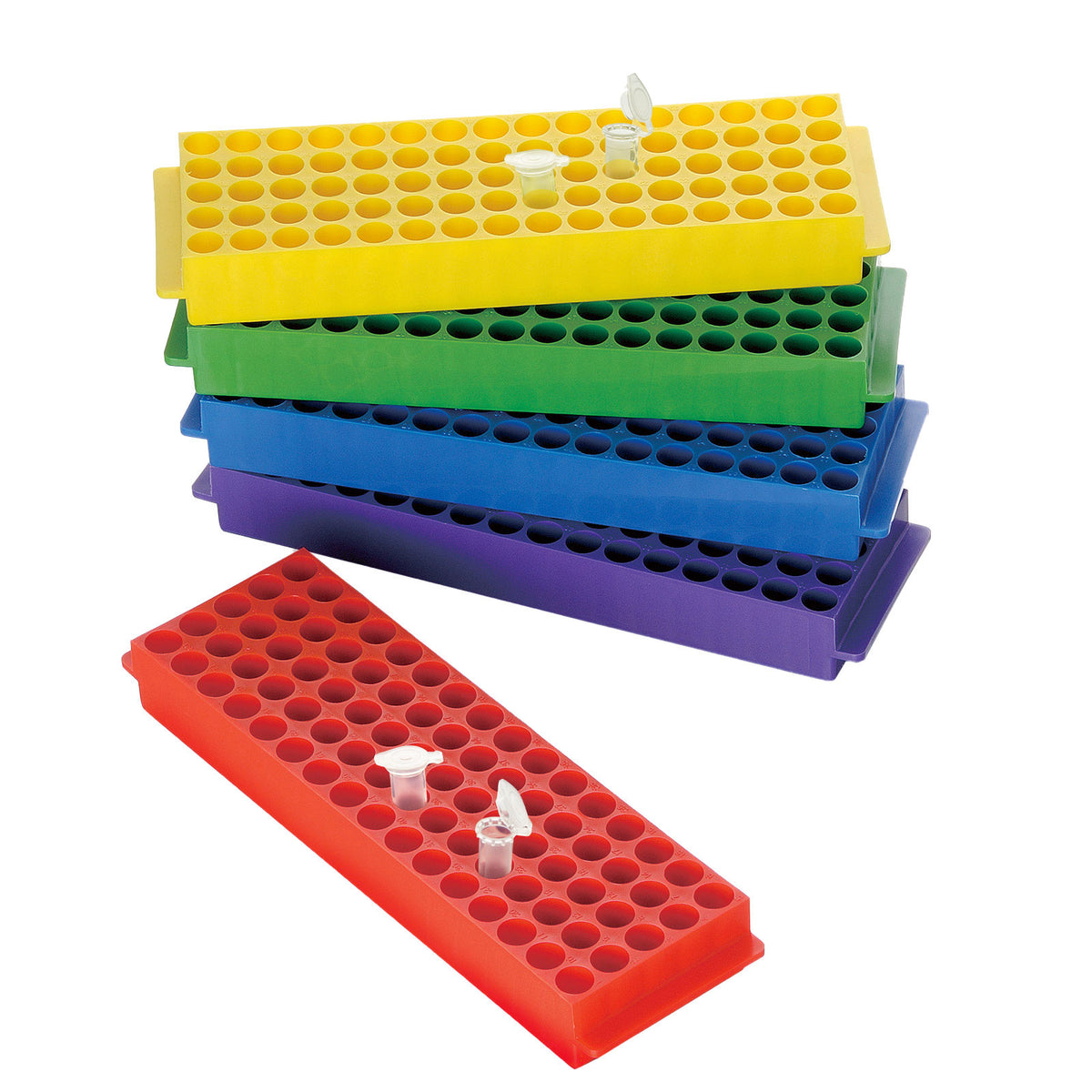 Biologix® Microcentrifuge Tube Racks, 80-Well, 5 Pieces/Pack, 4 Packs/Case