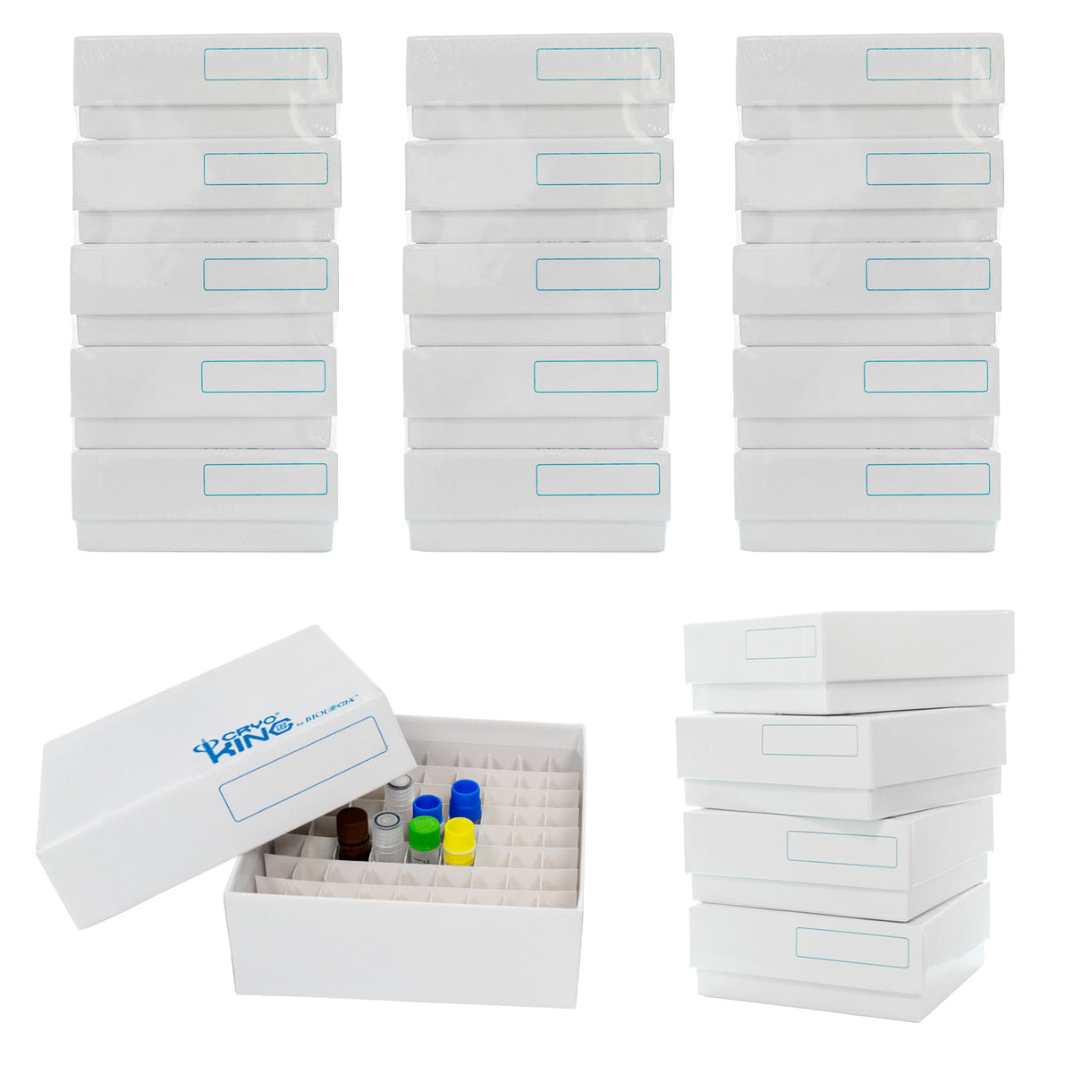 CryoKING® Premium Cardboard Cryogenic Boxes, 2 Inch, 5 Pieces/Pack
