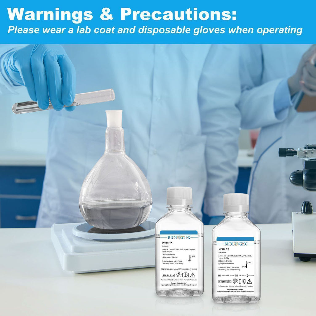 Biologix® DPBS Buffer (without Ca2+&Mg2+) (1×), pH7.4, Sterile, Low Endotoxin, 1000mL/ Bottle, 6 Bottles/Case