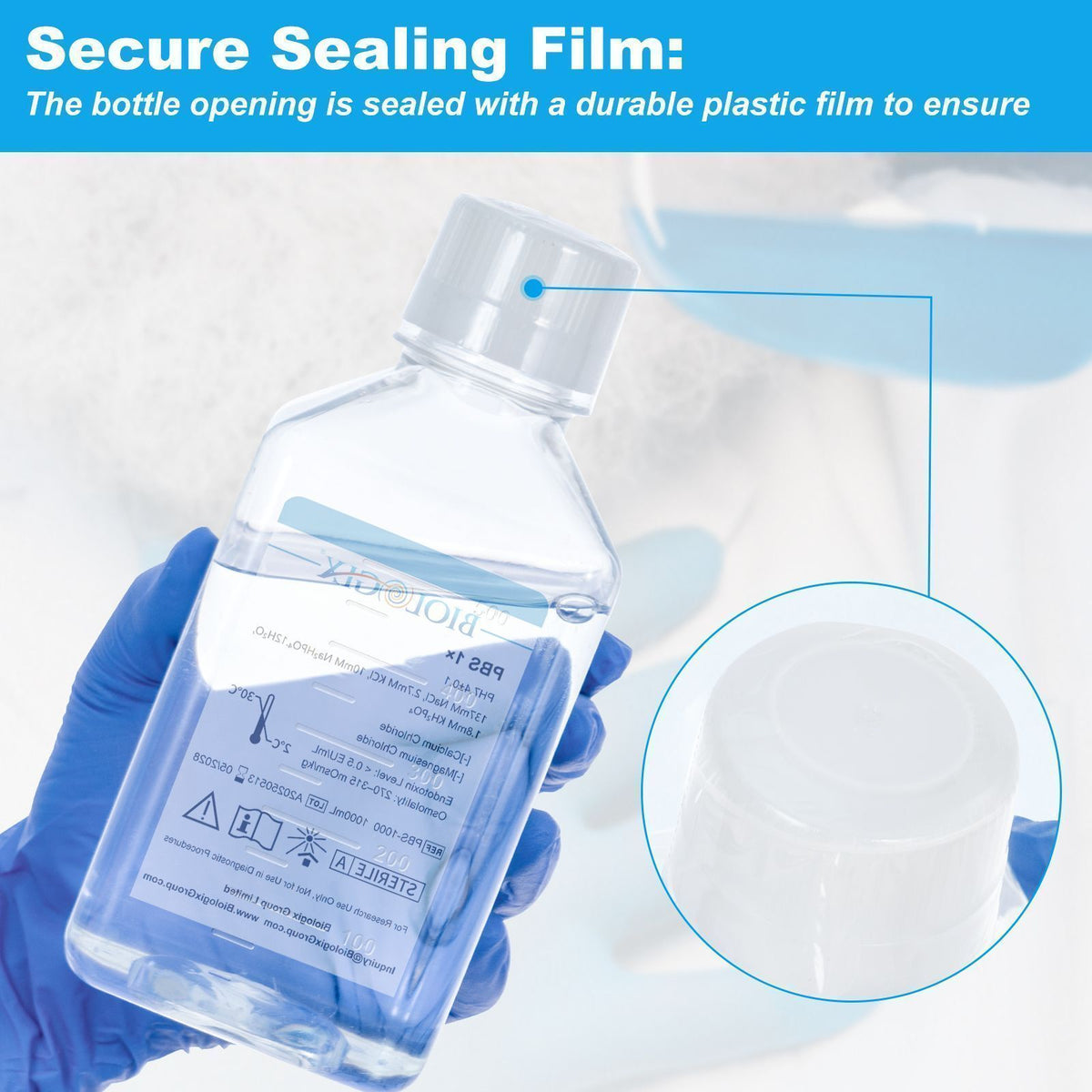 Biologix® PBS Buffer( 1X ), pH7.4, Sterile, Low Endotoxin, 1000mL/Bottle