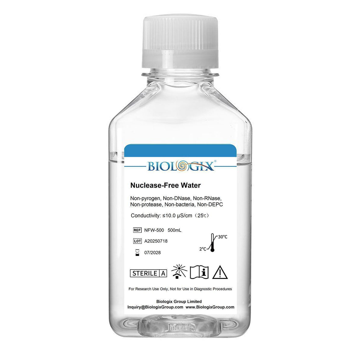Biologix® Nuclease-Free Water, 500mL/ Bottle