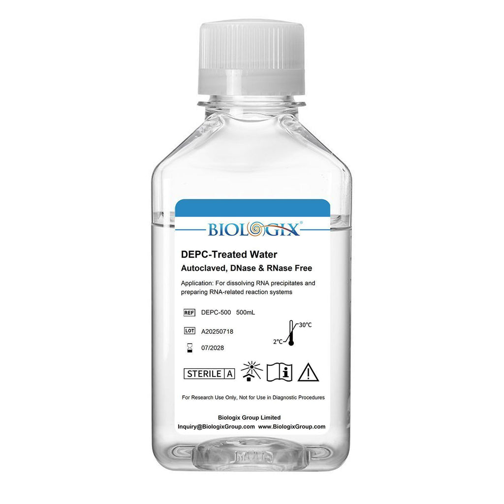 Biologix® DEPC-Treated Water, Sterile, 500mL/ Bottle, 10 Bottles/Case