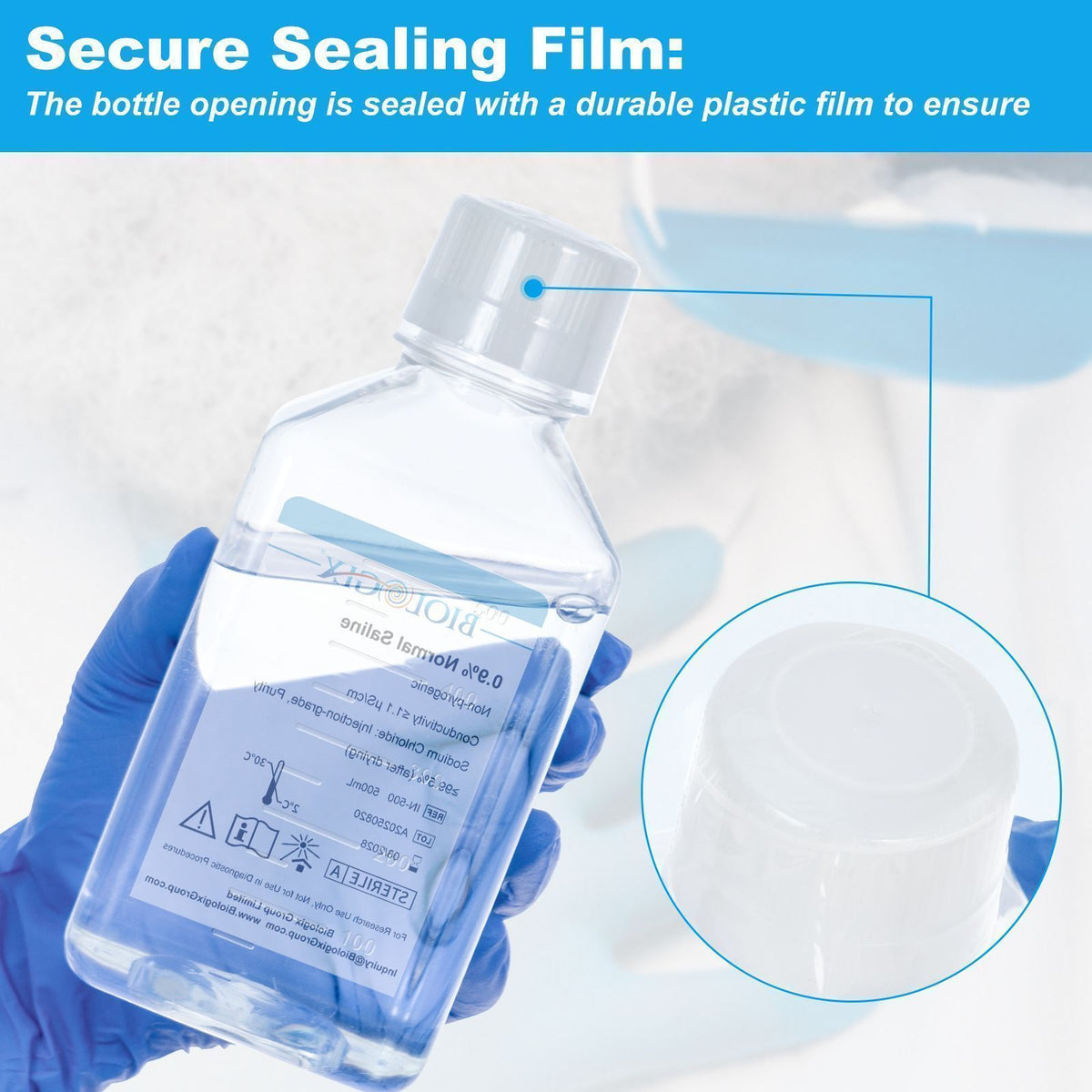 Biologix® 0.9% Saline Solution, 500mL/Bottle, 10 Bottles/Case