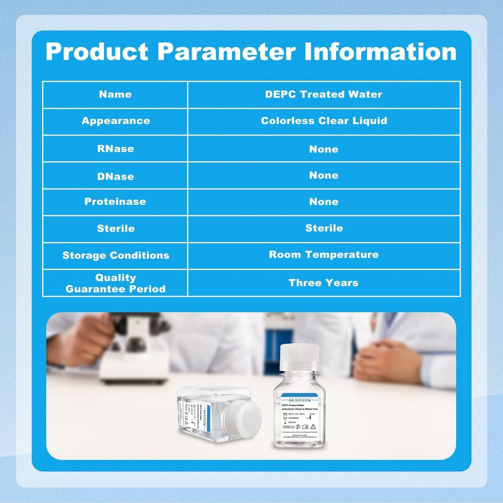 Biologix® DEPC-Treated Water, Sterile, 100mL/ Bottle, 20 Bottles/Case
