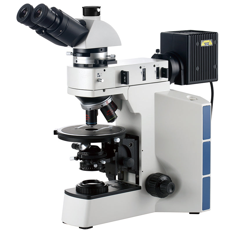 AUC-POL-64 Series Polarizing Microscope with Head & Illumination Options Plan Destressing Objectives (Laboratory & Research Grade)