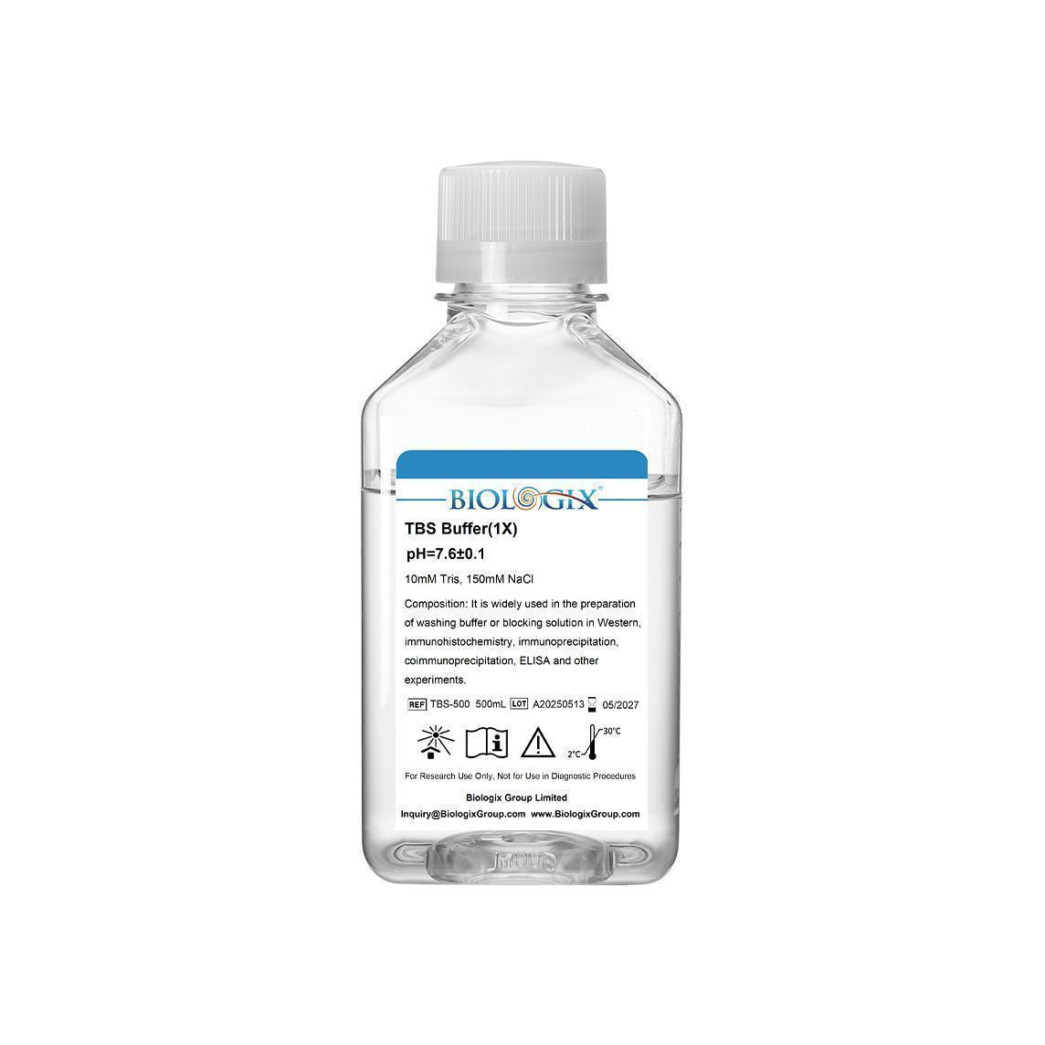 Biologix® TBS Buffer (1x), PH7.6, 500mL/ Bottle, 10 Bottles/Case