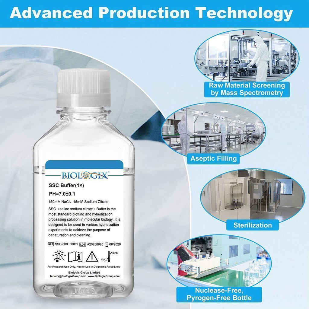 Biologix® SSC (saline sodium citrate) Buffer (1×), pH 6.9-7.1, 500mL/Bottle