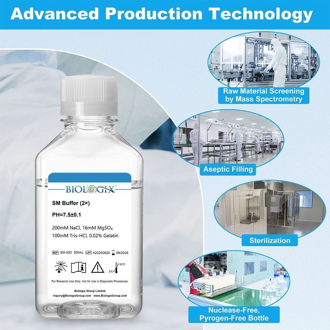 Biologix® SM ( Supermicro ) Buffer (2X), pH7.5, 500mL/Bottle, 10 Bottles/Case