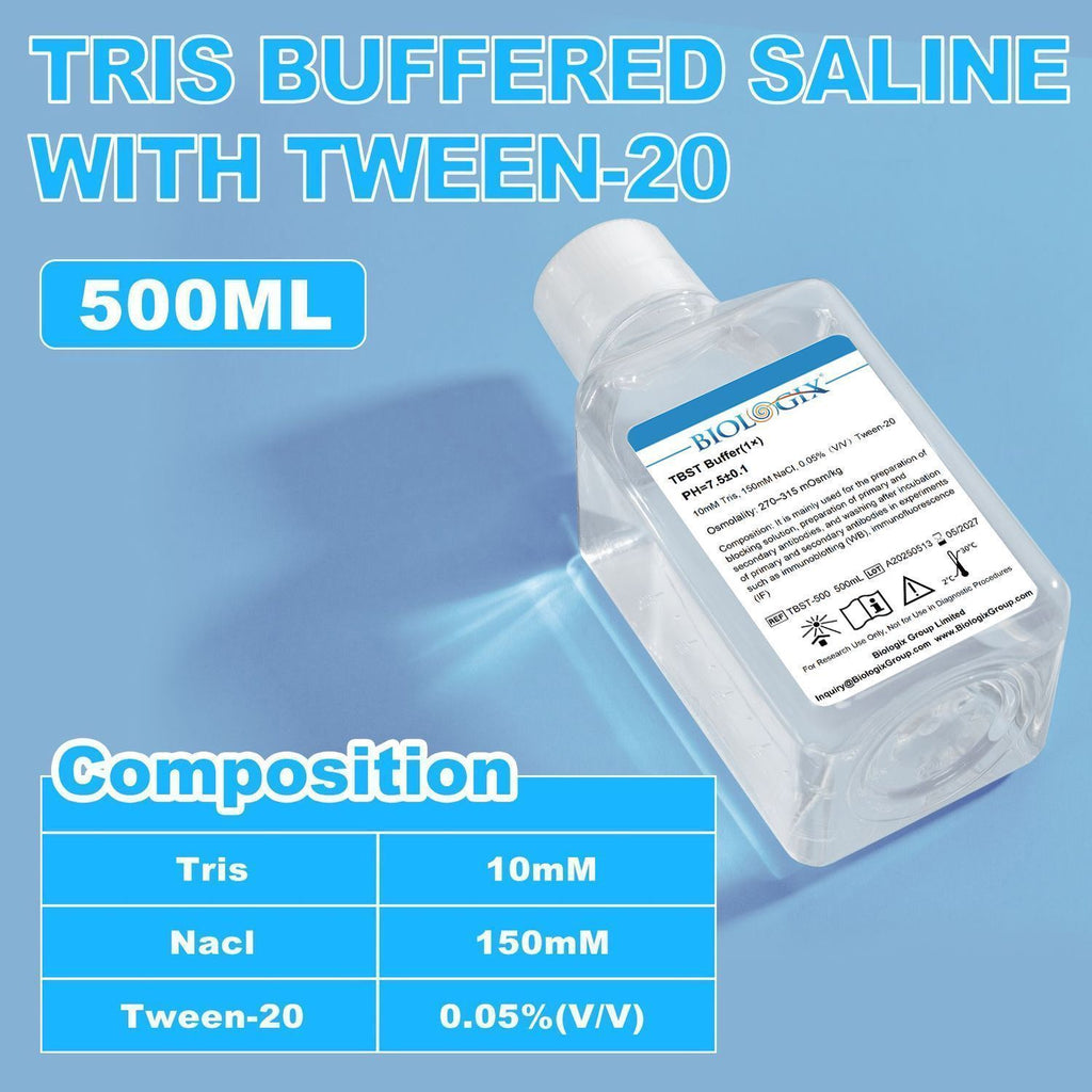 Biologix® TBST Buffer (1x), pH7.4, 500mL/Bottle, 10 Bottles/Case