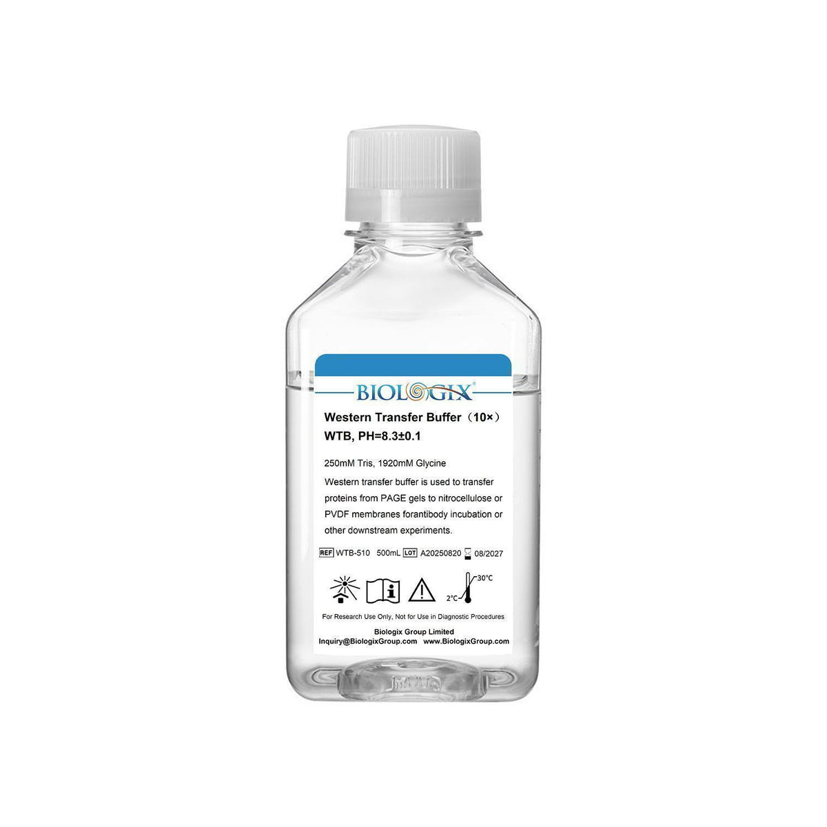 Biologix® Western Transfer Buffer ( 10X ), pH 8.3, 500mL/ Bottle