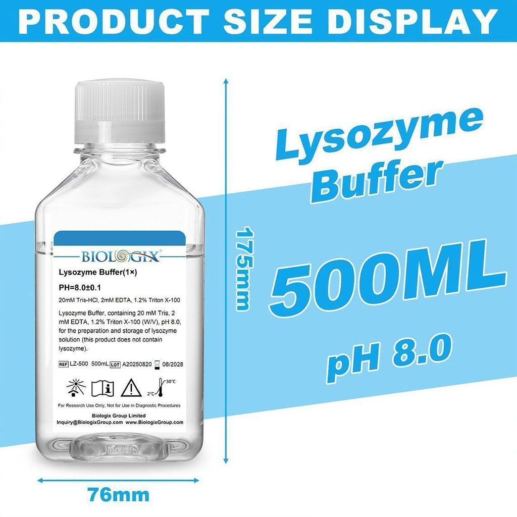 Biologix® Lysozyme Buffer ( 1X ), pH 8.0, 500mL/Bottle, 10 Bottles/Case