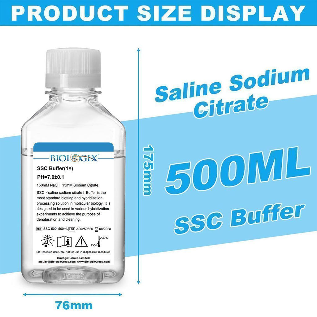 Biologix® SSC (saline sodium citrate) Buffer (1×), pH 6.9-7.1, 500mL/Bottle