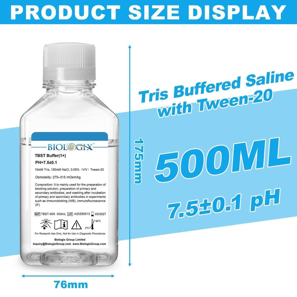Biologix® TBST Buffer (1x), pH7.4, 500mL/Bottle, 10 Bottles/Case