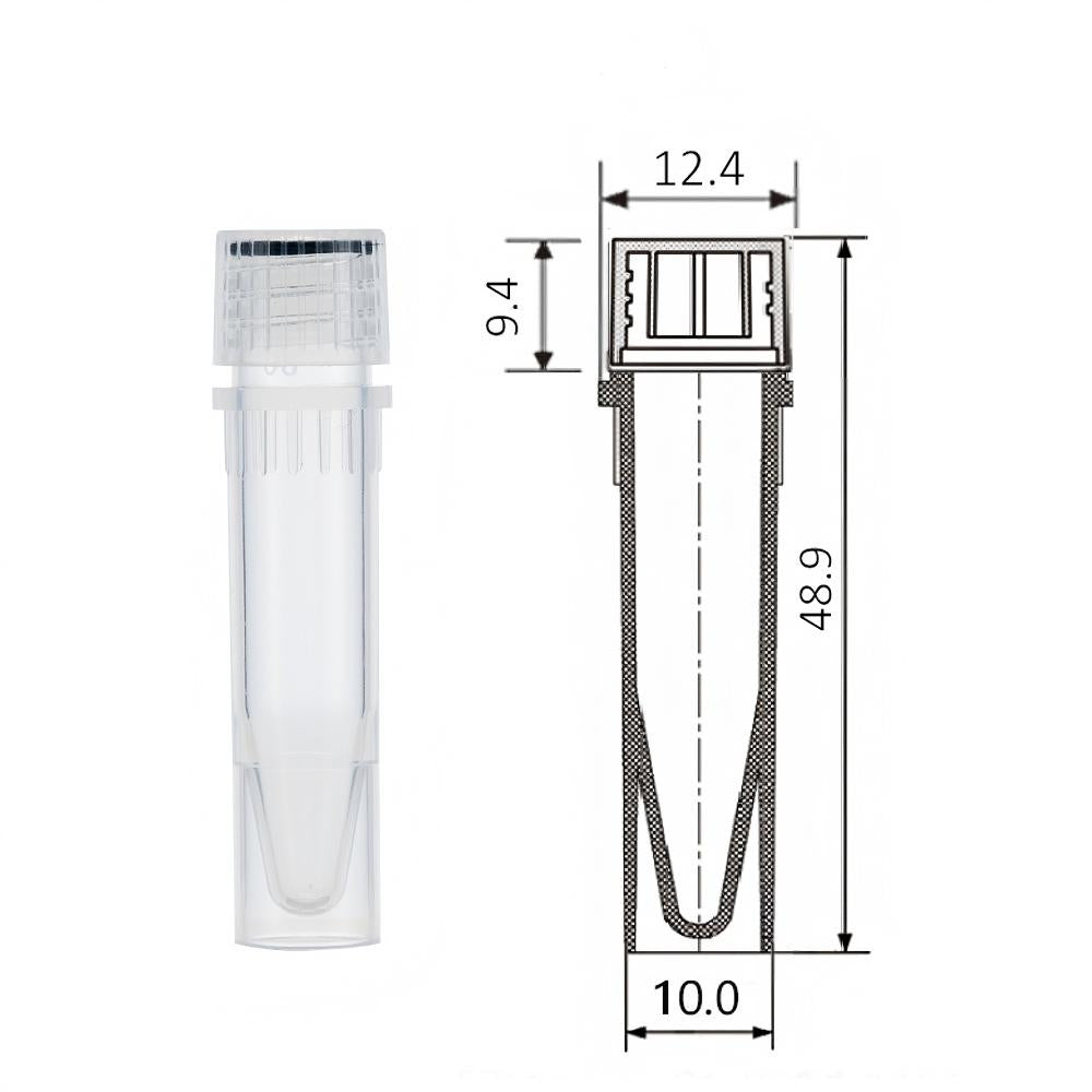 Biologix® Cryogenic Vials - 1.5mL, with Screw Caps, Self-Standing, 50 Pcs/Bag, 10 Bags/Pack, 4 Packs/Case