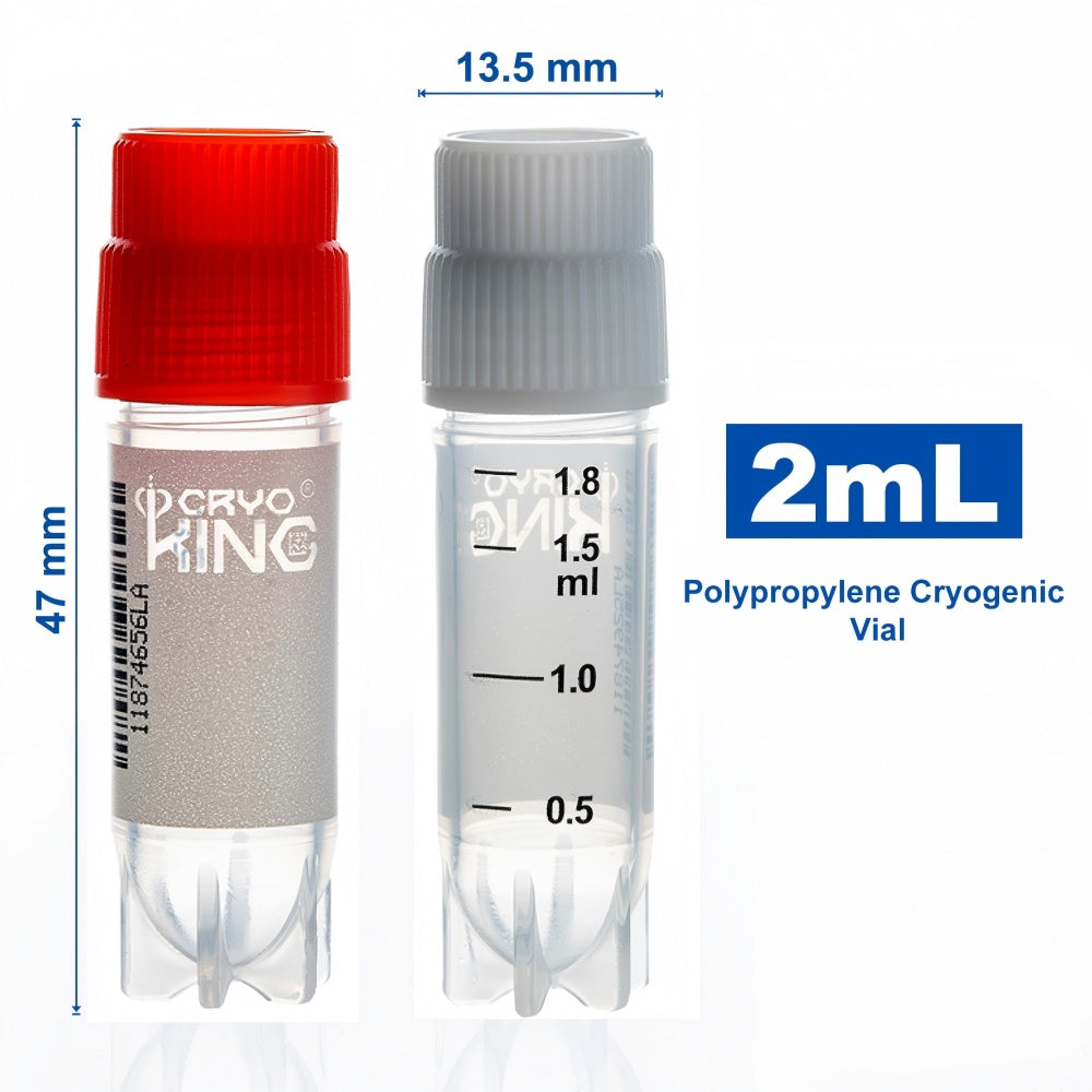 CryoKING® Cryogenic Vials - 2.0mL, External Thread, 25 Sets/ Bag, 20 Bags/Pack, 2 Packs/Case