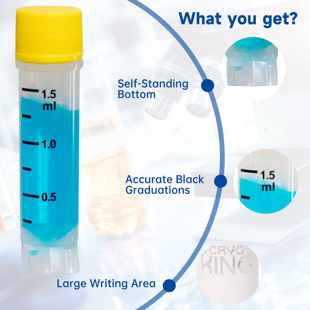 CryoKING® Cryogenic Vials -1.5 mL, External Thread, ​25 Sets/Bag, 20 Bags/Pack, 2 Packs/Case