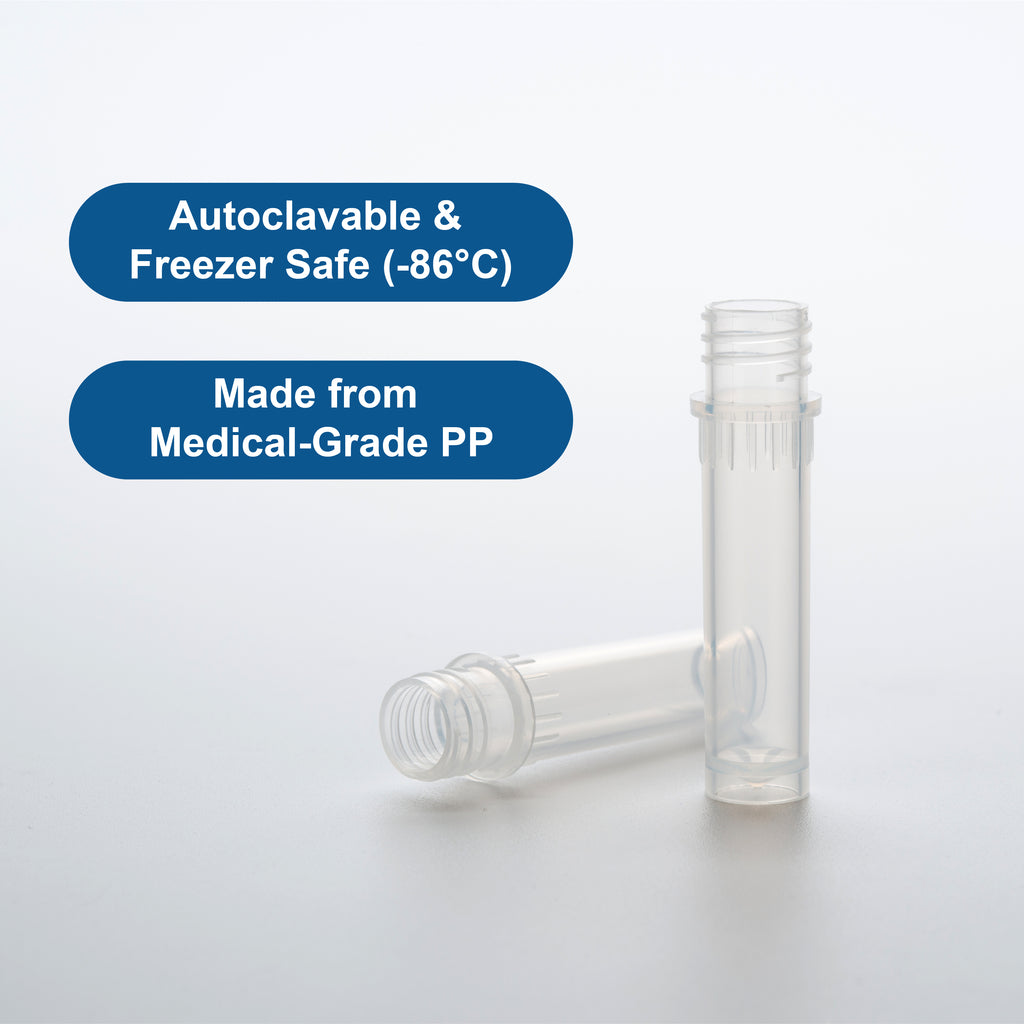 Biologix® Screw Cap Microtubes-0.5 mL/1.5mL/2.0mL (Self-Standing), 500/Pack, 5000/Case
