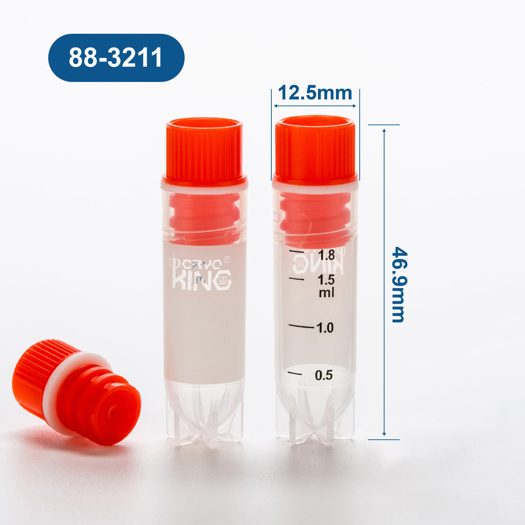 CryoKING® Cryogenic Vials-2.0mL, Internal Thread, 25 Sets/ Bag, 20 Bags/Pack, 2 Packs/Case