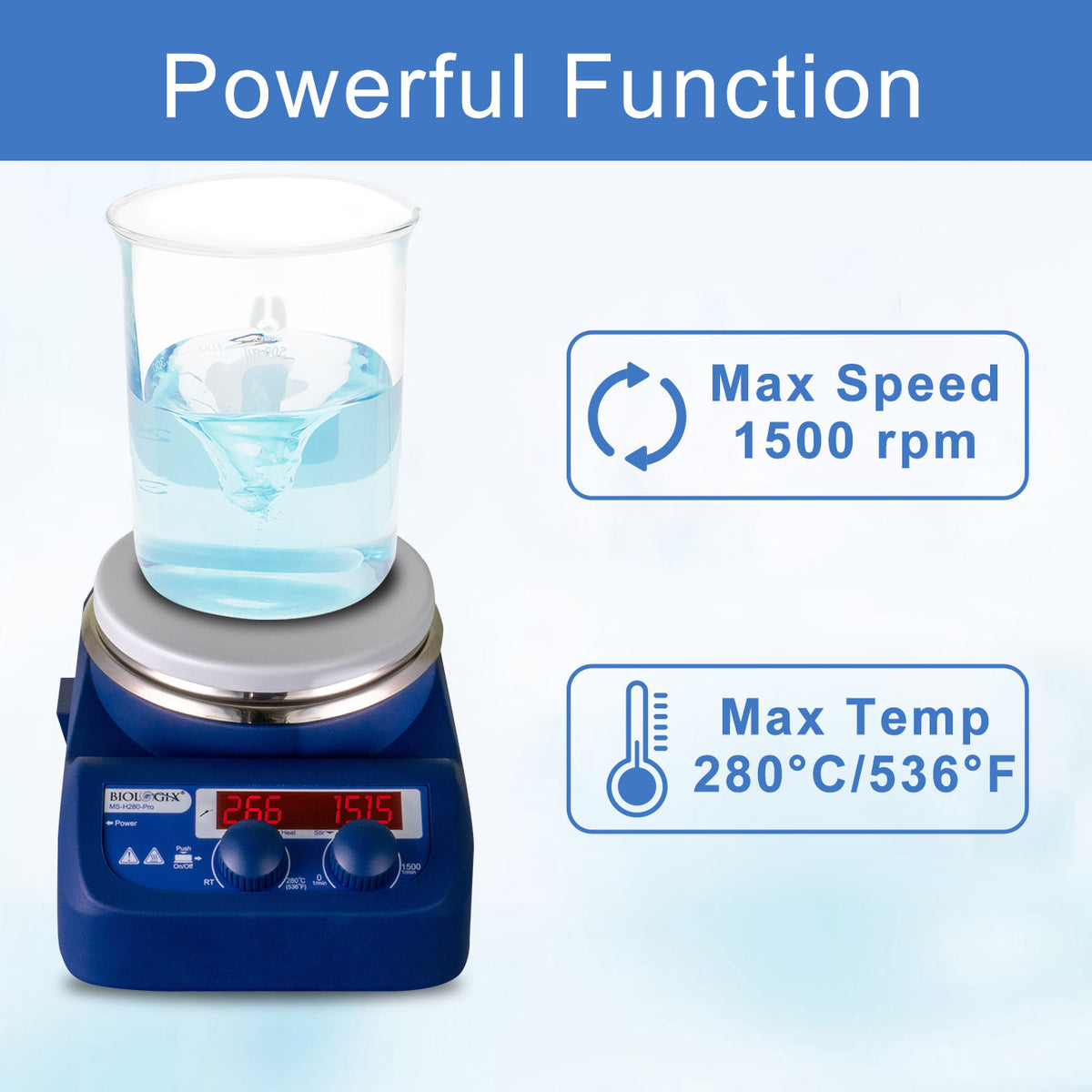 Biologix® Magnetic Stirrer Hotplate，LED display，1 Piece/Case