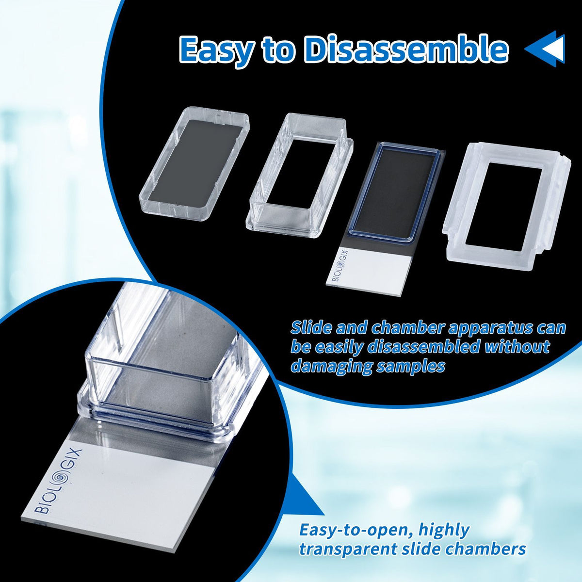 Biologix® Cell Culture Slides, 1/2/4/8-well Case of 12
