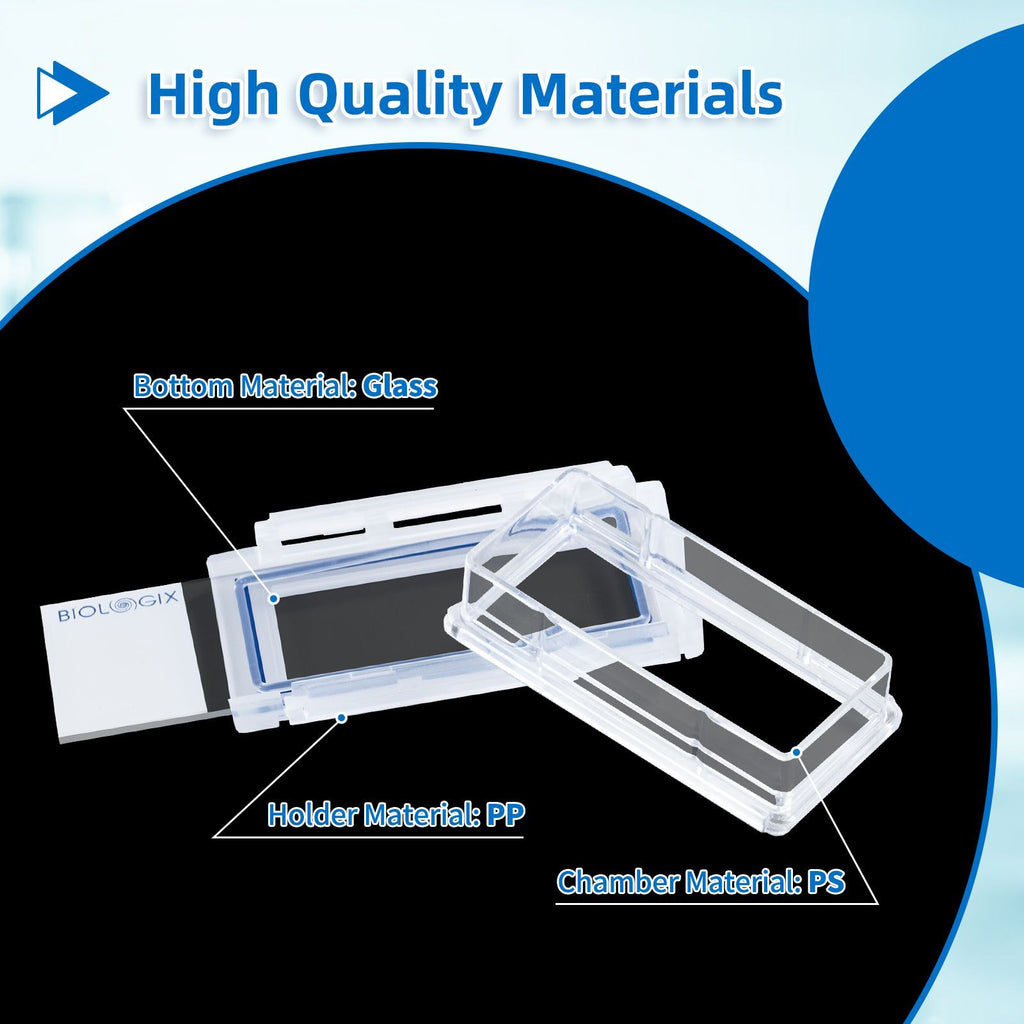 Biologix® Cell Culture Slides, 1/2/4/8-well Case of 12