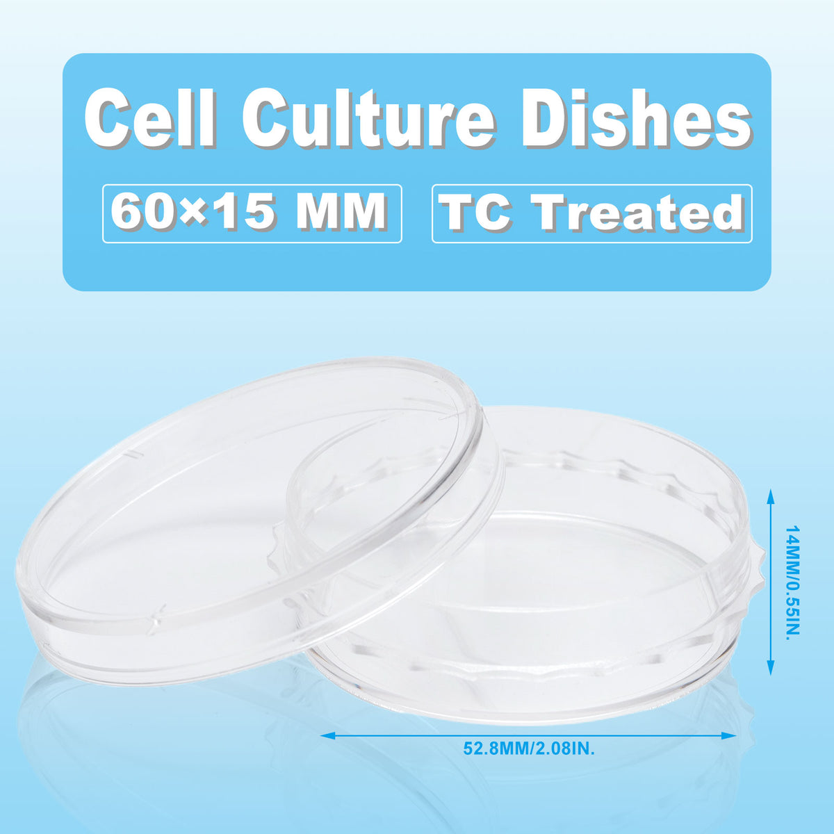Biologix® Cell Culture Dish, 60x15mm PS, TC treated, sterile to SAL 10-6, external grip, Domestic raw materials, DNase & RNase free, 10/bag, 50 bags/case